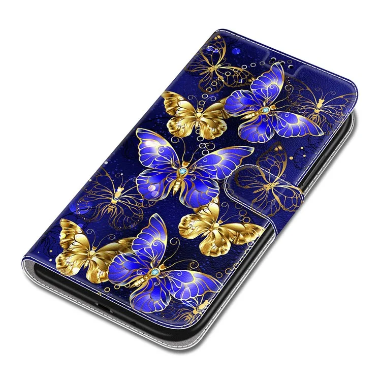 Para Samsung Galaxy S23 FE Case Porta-cartões Suporte de Telefone Capa - Borboletas Douradas