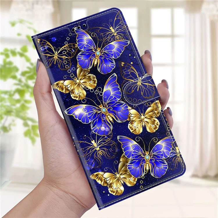 Para Samsung Galaxy S23 FE Case Porta-cartões Suporte de Telefone Capa - Borboletas Douradas