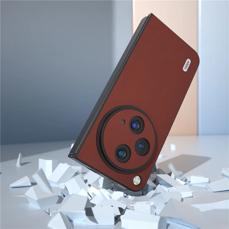 ABEEL Für Oppo Find N3 5G / OnePlus Open Case Echt Rindsleder+PC Softtouch-Hülle - Kaffee