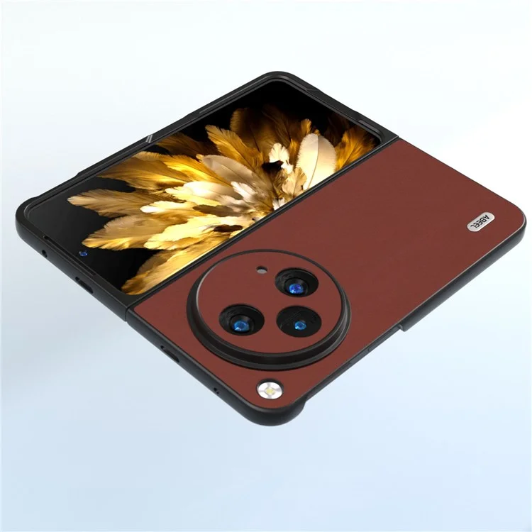 ABEEL Für Oppo Find N3 5G / OnePlus Open Case Echt Rindsleder+PC Softtouch-Hülle - Kaffee