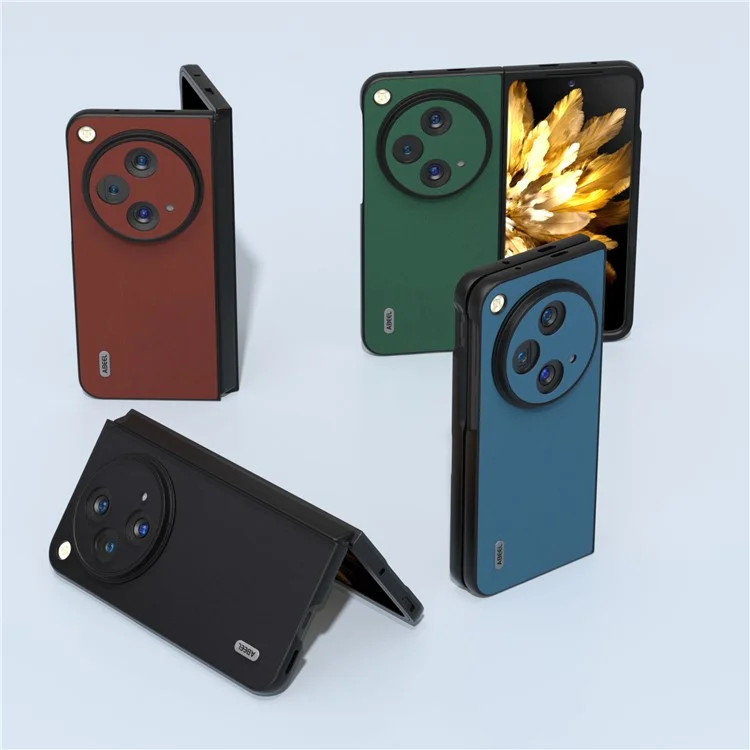 ABEEL Für Oppo Find N3 5G / OnePlus Open Case Echt Rindsleder+PC Softtouch-Hülle - Kaffee