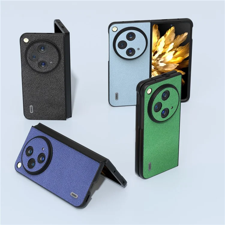 ABEEL Pour Oppo Find N3 5G / OnePlus Open Case Texture Litchi Revêtement en Cuir Véritable de Vache - Bleu Bébé