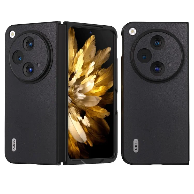 ABEEL Für Oppo Find N3 5G / OnePlus Open Case PU Leder Matt-Finish Rückseite - Schwarz