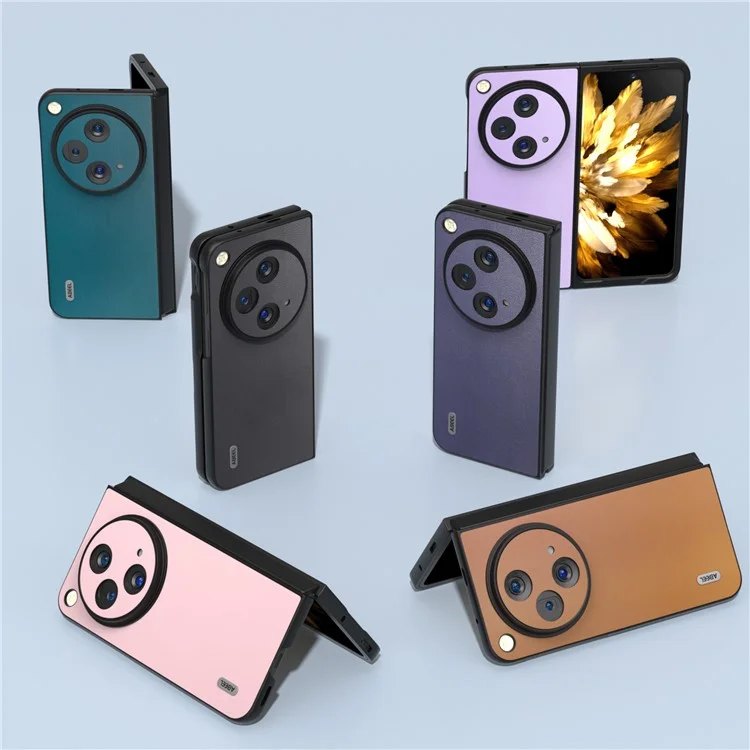 ABEEL Für Oppo Find N3 5G / OnePlus Open Case PU Leder Matt-Finish Rückseite - Schwarz