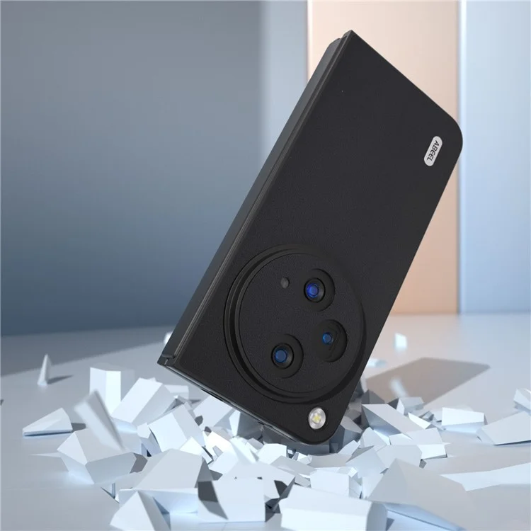 ABEEL Für Oppo Find N3 5G / OnePlus Open Case Echtes Rindsleder + Hartschalen-PC-Schale - Schwarz