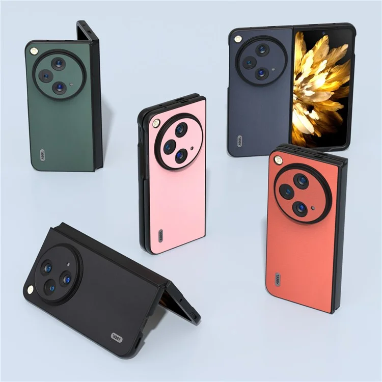 ABEEL Für Oppo Find N3 5G / OnePlus Open Case Echtes Rindsleder + Hartschalen-PC-Schale - Schwarz