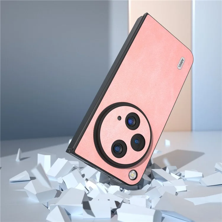 ABEEL Для Oppo Find N3 5G / OnePlus Open Slim Fit PU Кожаный покрытый ПК Чехол для телефона - Розовый