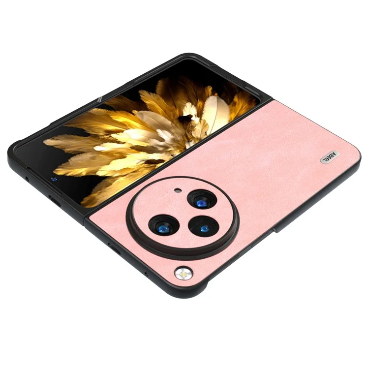 ABEEL Для Oppo Find N3 5G / OnePlus Open Slim Fit PU Кожаный покрытый ПК Чехол для телефона - Розовый