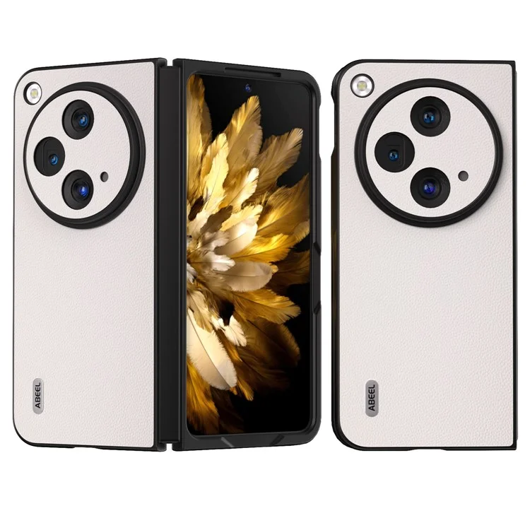 ABEEL Für Oppo Find N3 5G / OnePlus Open Case Echtes Kuhledertextur Handyhülle - Weiß