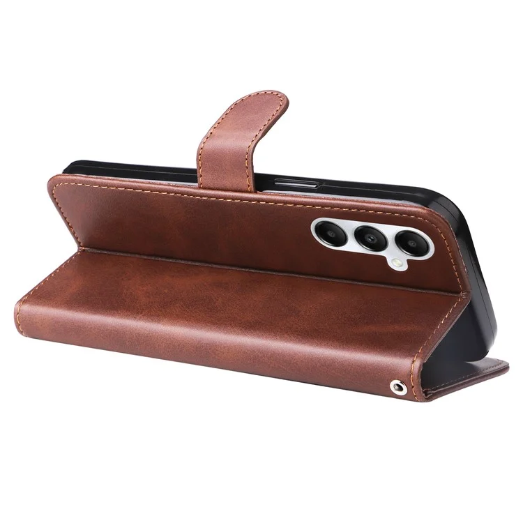 For Samsung Galaxy A05s 4G Case Leather Cellphone Cover with Zipper Pocket Wallet - Brown