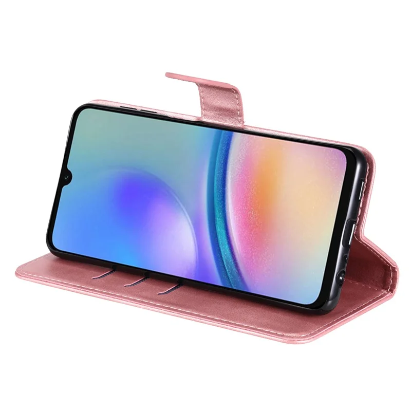 For Samsung Galaxy A05s 4G Case Leather Cellphone Cover with Zipper Pocket Wallet - Pink