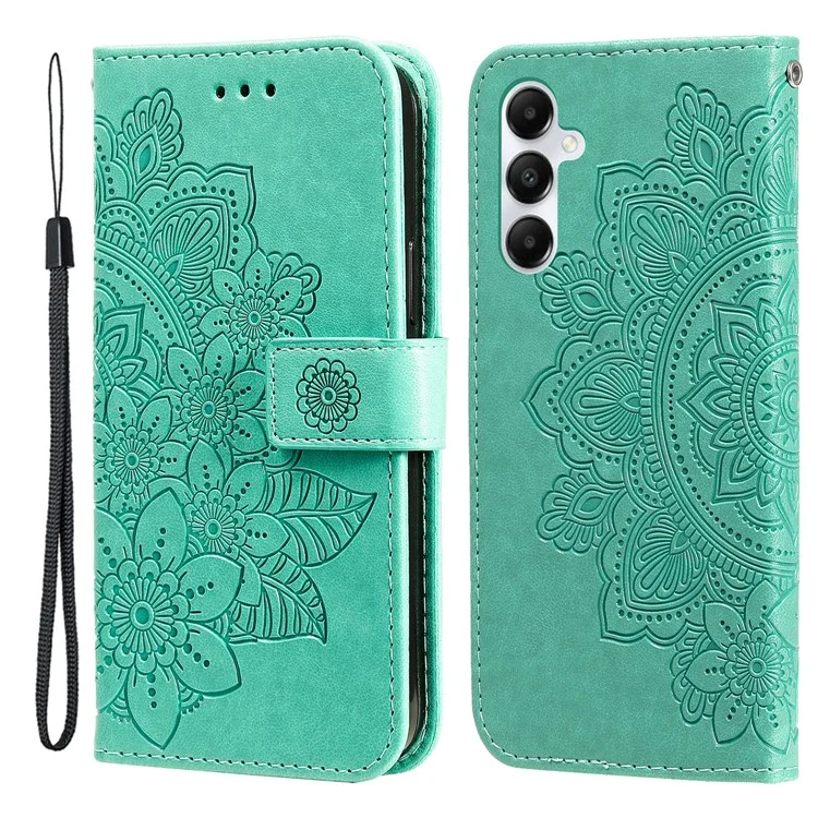 Pour Samsung Galaxy A05s 4G Imprinted PU Leather Case Cell Phone Shell Stand Wallet Cover - Vert