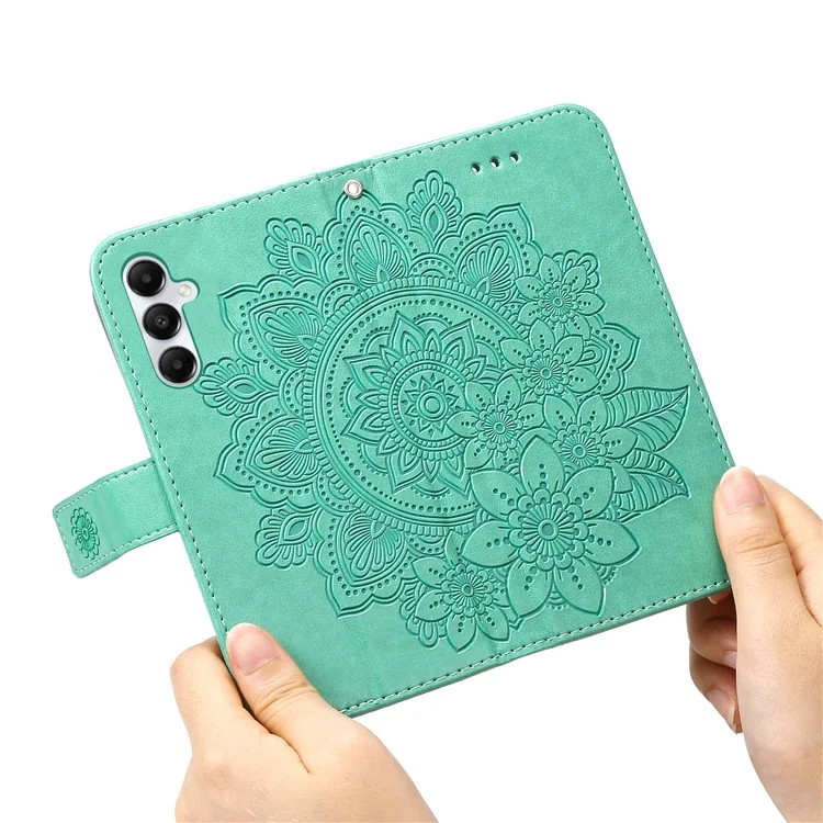 Pour Samsung Galaxy A05s 4G Imprinted PU Leather Case Cell Phone Shell Stand Wallet Cover - Vert