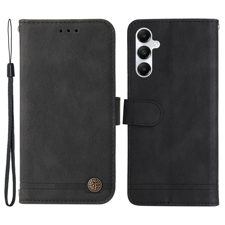Para Samsung Galaxy A05s 4G Case Anti-Scratch Phone Cover PU Leather Stand Wallet - Preto