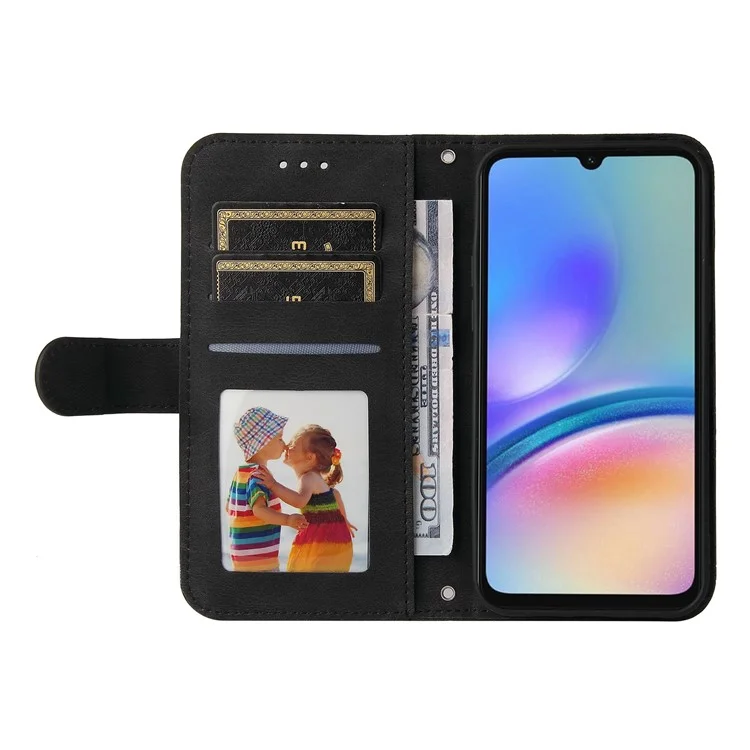 Para Samsung Galaxy A05s 4G Case Anti-Scratch Phone Cover PU Leather Stand Wallet - Preto