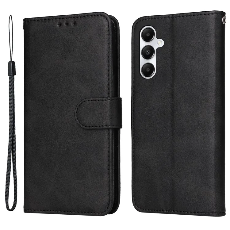 Per Samsung Galaxy A05s 4G Cover Custodia in Pelle con Texture Vitello - Nero