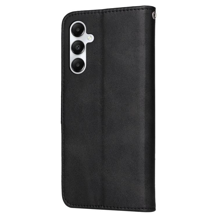 Per Samsung Galaxy A05s 4G Cover Custodia in Pelle con Texture Vitello - Nero