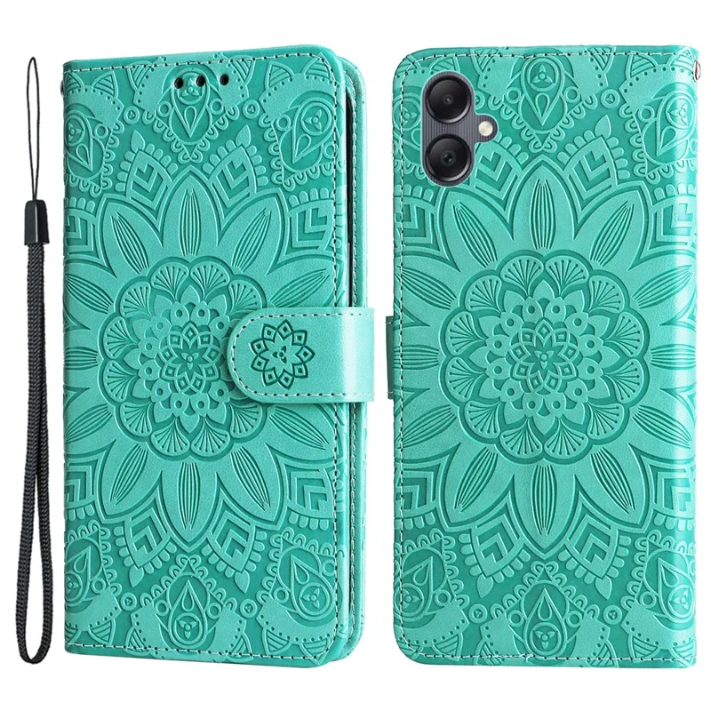 Für Samsung Galaxy A05 4G Hülle Slim-Fit Shell Stand Wallet PU Leder Handyhülle - Grün