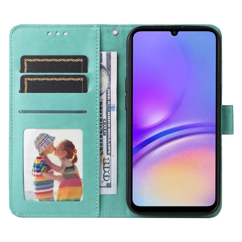 Für Samsung Galaxy A05 4G Hülle Slim-Fit Shell Stand Wallet PU Leder Handyhülle - Grün