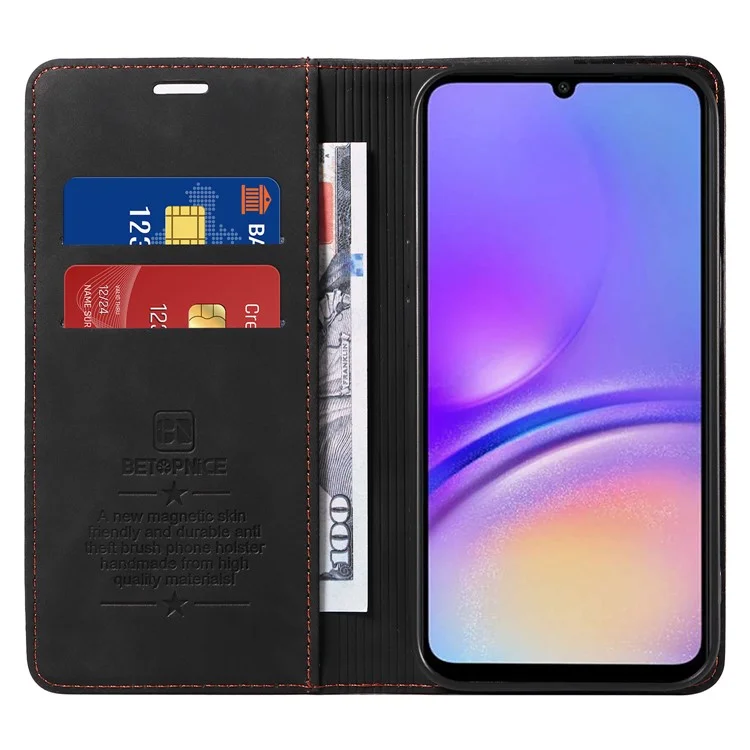 BETOPNICE 003 Pour Samsung Galaxy A05 4G Étui RFID Blocking Wallet Leather Cellphone Cover - Noir