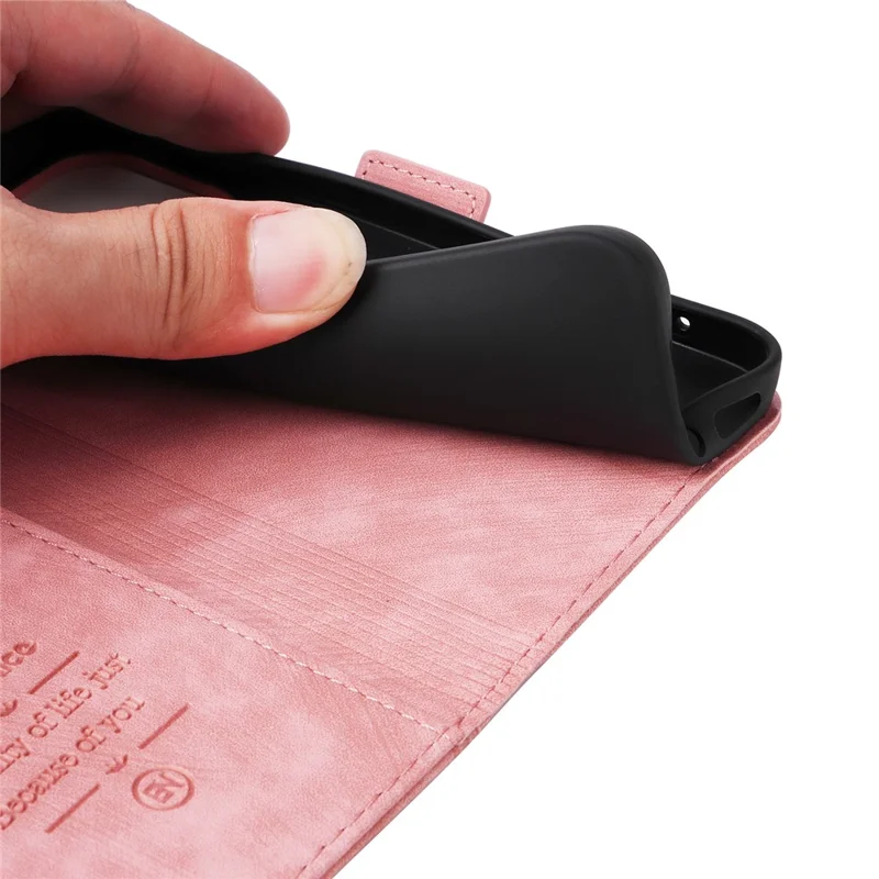 BETOPNICE 001 For Samsung Galaxy A05 4G Case Folding Stand Leather Wallet Phone Cover - Pink