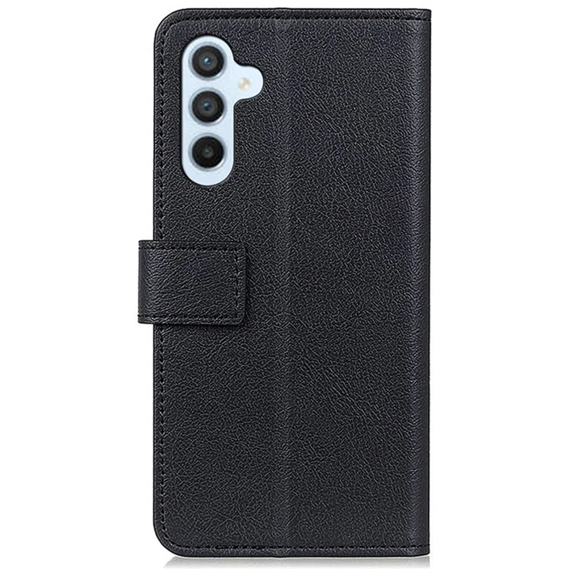 Obudowa do Samsung Galaxy A25 5G (Global) (161,0 x 76,5 x 8,3 mm) z kieszenią na kartę i podstawką, wykonana z syntetycznej skóry PU – Czarna