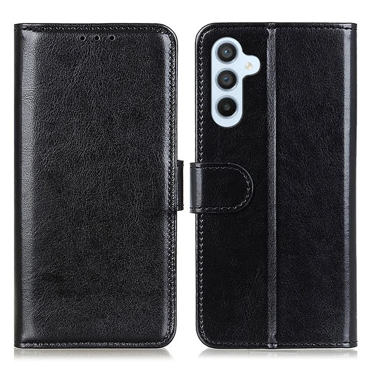Pour Samsung Galaxy A25 5G (Global) (161,0 x 76,5 x 8,3 mm) Étui Crazy Horse Texture Wallet Stand Cover - Noir