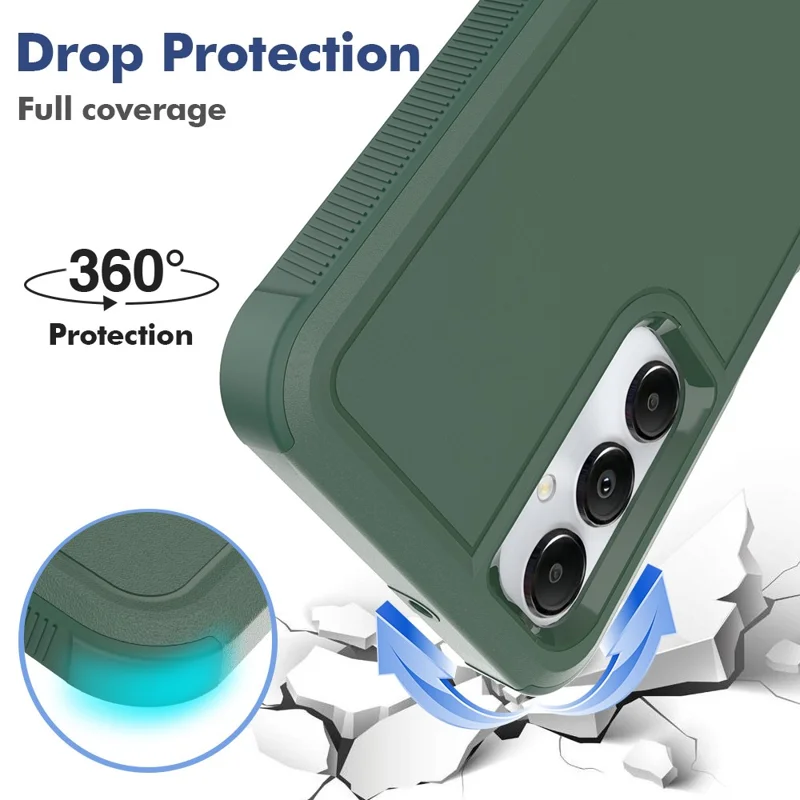 Anti-Drop Phone Case for Samsung Galaxy A05s 4G Case Hard PC+Soft TPU Shockproof Phone Cover - Dark Green