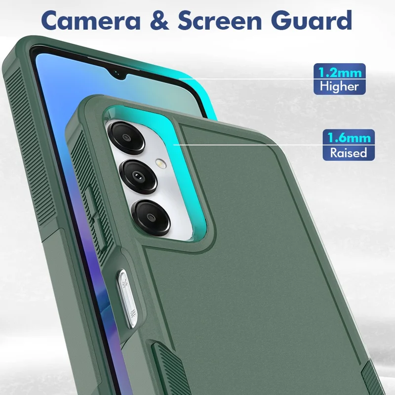 Anti-Drop Phone Case for Samsung Galaxy A05s 4G Case Hard PC+Soft TPU Shockproof Phone Cover - Dark Green