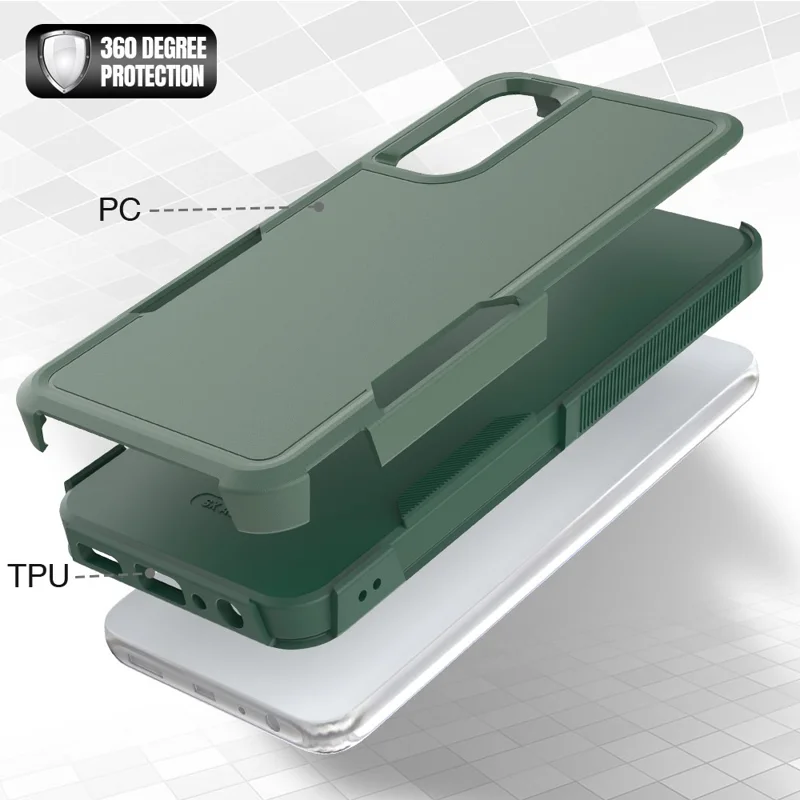 Anti-Drop Phone Case for Samsung Galaxy A05s 4G Case Hard PC+Soft TPU Shockproof Phone Cover - Dark Green