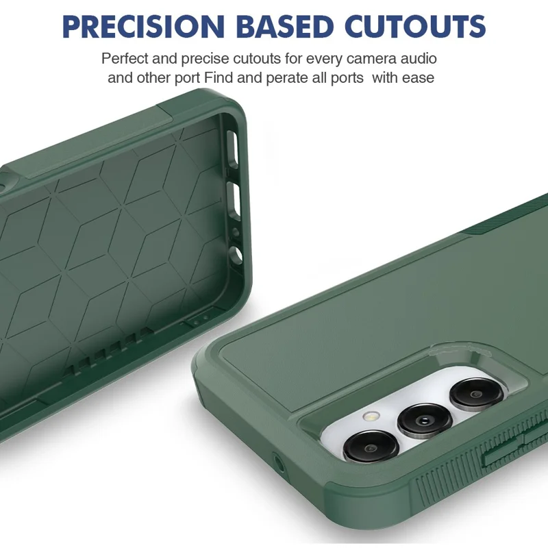 Anti-Drop Phone Case for Samsung Galaxy A05s 4G Case Hard PC+Soft TPU Shockproof Phone Cover - Dark Green