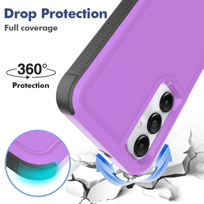Anti-Drop Phone Case for Samsung Galaxy A05s 4G Case Hard PC+Soft TPU Shockproof Phone Cover - Purple