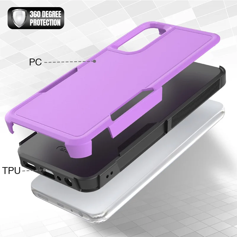 Anti-Drop Phone Case for Samsung Galaxy A05s 4G Case Hard PC+Soft TPU Shockproof Phone Cover - Purple