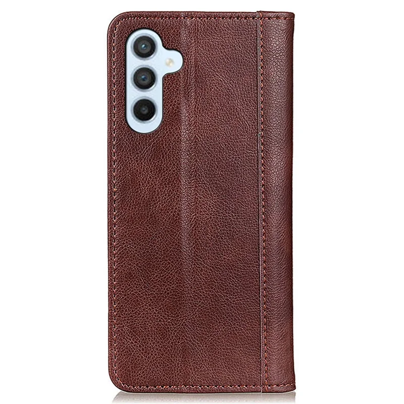 For Samsung Galaxy A25 5G (Global) (161.0 x 76.5 x 8.3mm) Case Litchi Texture Wallet Split Leather Cover - Brown