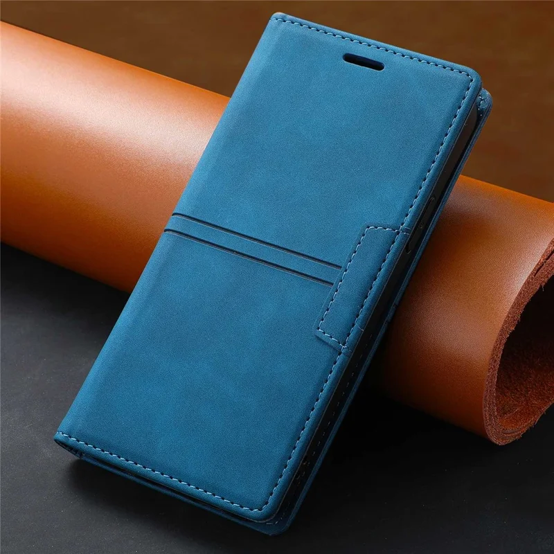 For Samsung Galaxy A05s 4G Case PU Leather Cover with Wallet Stand - Blue
