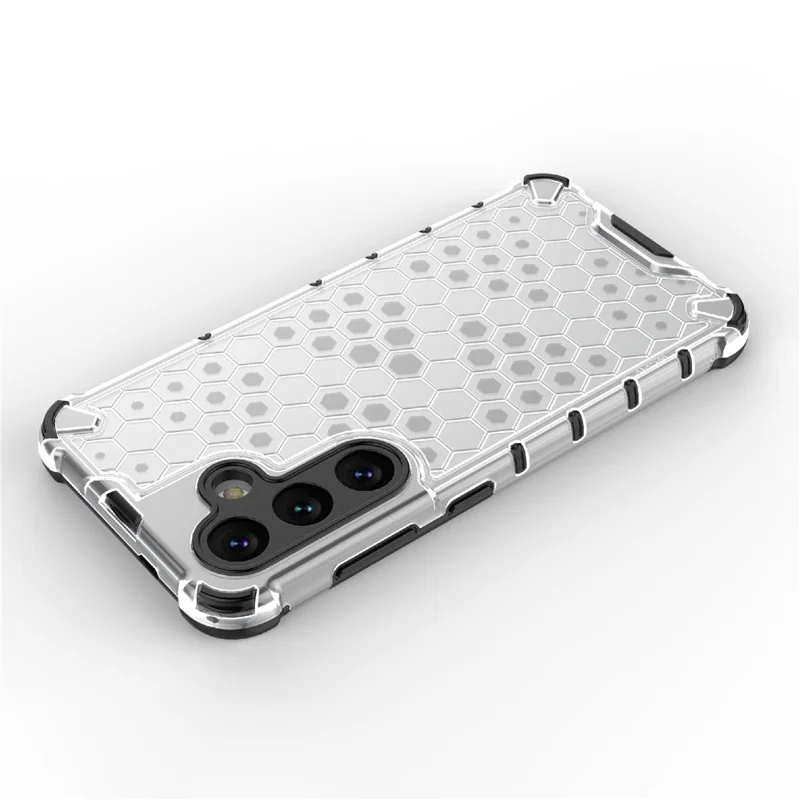 For Samsung Galaxy S24+ Case Reinforced Corner Phone Cover with Honeycomb Design - Grey