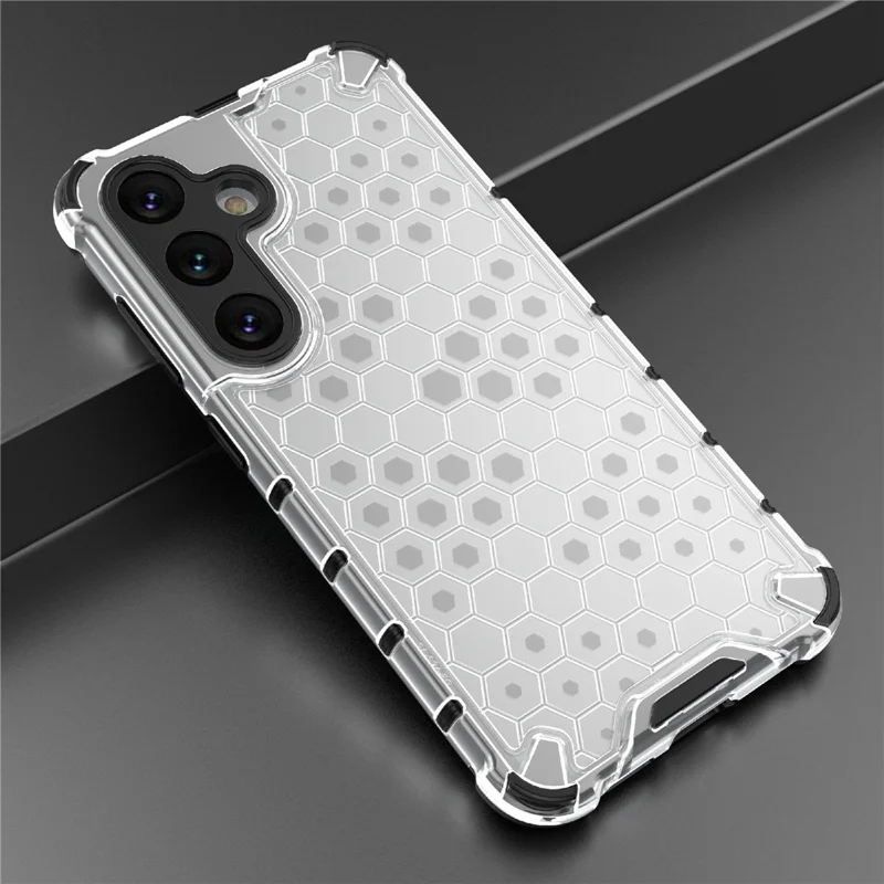 For Samsung Galaxy S24+ Case Reinforced Corner Phone Cover with Honeycomb Design - Grey