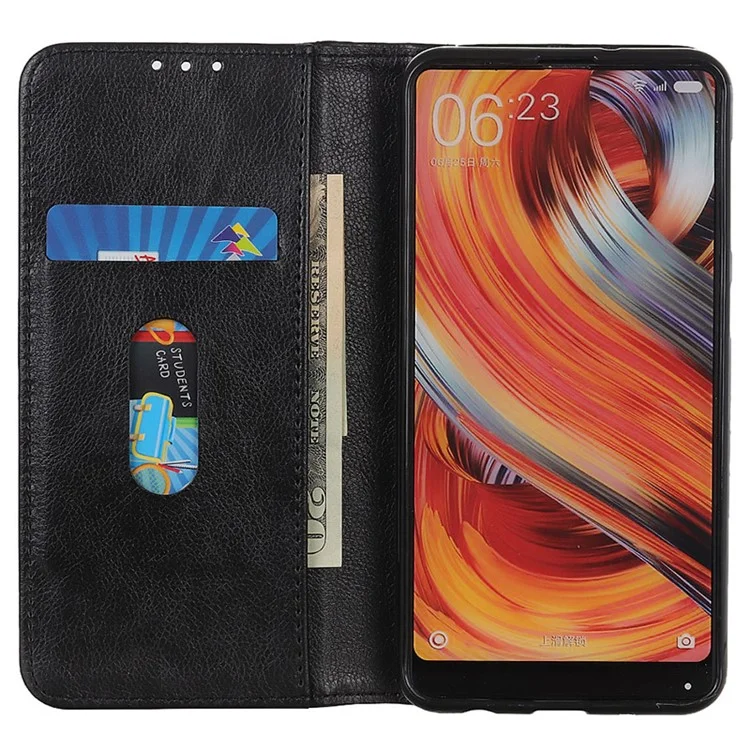 For Google Pixel 8a Case Litchi Texture Split Leather Phone Wallet Cover - Black