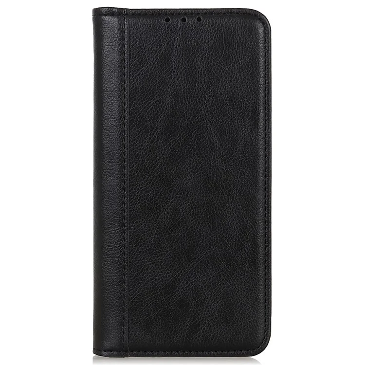 For Google Pixel 8a Case Litchi Texture Split Leather Phone Wallet Cover - Black