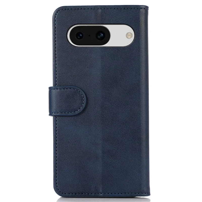 Per Google Pixel 8a Case Cowhide Texture PU Leather Shell Phone Stand Cover Wallet - Blu