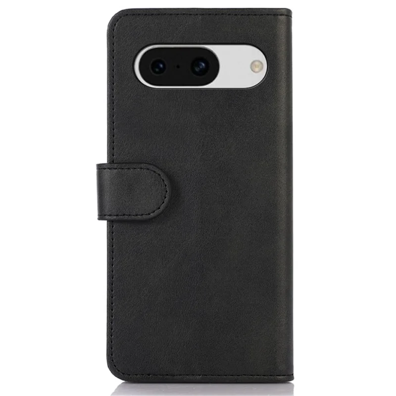 For Google Pixel 8a Case Cowhide Texture PU Leather Shell Phone Stand Cover Wallet - Black