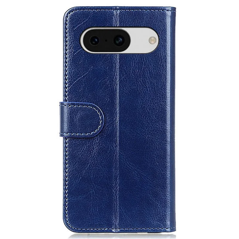 Per il caso Google Pixel 8a Magnetic PU Leather Wallet Crazy Horse Texture Phone Cover - Blu