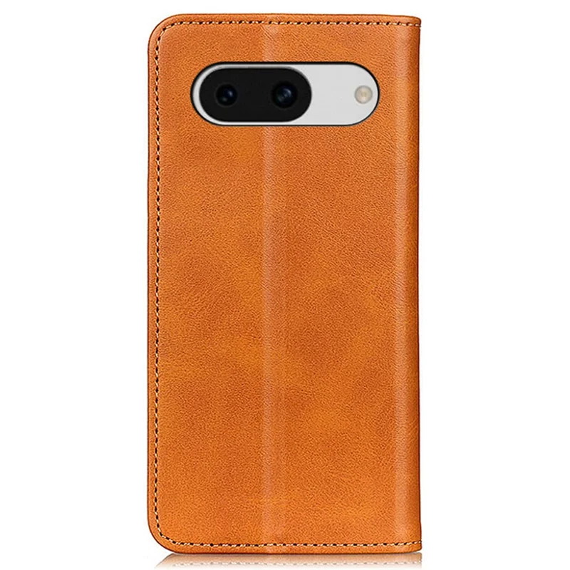 For Google Pixel 8a Case Anti-Collision Phone Cover Wallet Stand Split Leather Shell - Brown