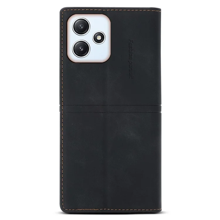 Para Xiaomi Redmi 12 4G / 5G (Global) / Poco M6 Pro 5G Capa Carteira de Couro PU - Preto
