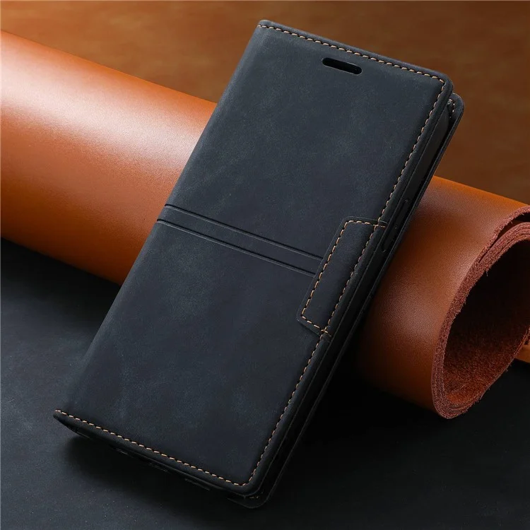 Para Xiaomi Redmi 12 4G / 5G (Global) / Poco M6 Pro 5G Capa Carteira de Couro PU - Preto