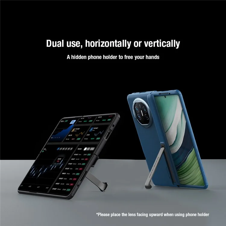NILLKIN Super Frosted Shield Fold for Huawei Mate X5 Kickstand Phone Case PC Matte Phone Cover - Blue