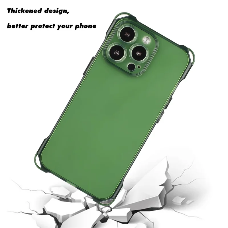 For iPhone 13 Pro Max Case 4 Corners Protective TPU Phone Cover - Army Green