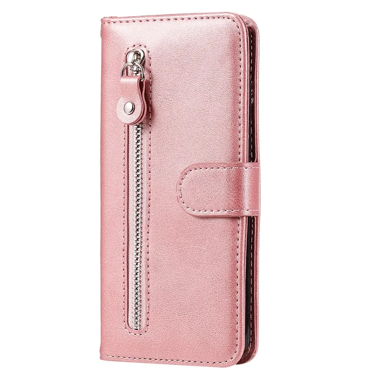 For Samsung Galaxy S24 Ultra Case PU Leather Zipper Wallet Phone Cover - Pink