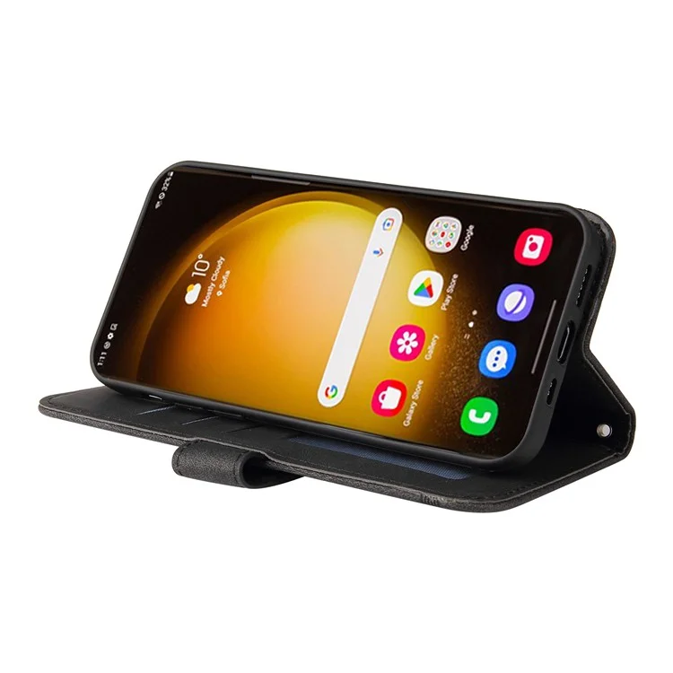 Für Samsung Galaxy S24 Ultra Case Skin-touch Leder Imprägniert Handyhülle - Schwarz