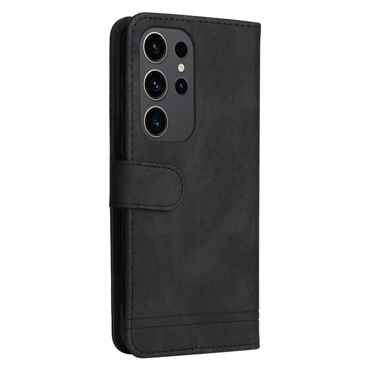 Für Samsung Galaxy S24 Ultra Case Skin-touch Leder Imprägniert Handyhülle - Schwarz
